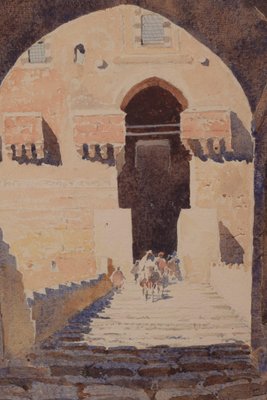 Arabic Scene, 20th-Century, Watercolour on Paper, Framed-AOI-1106714