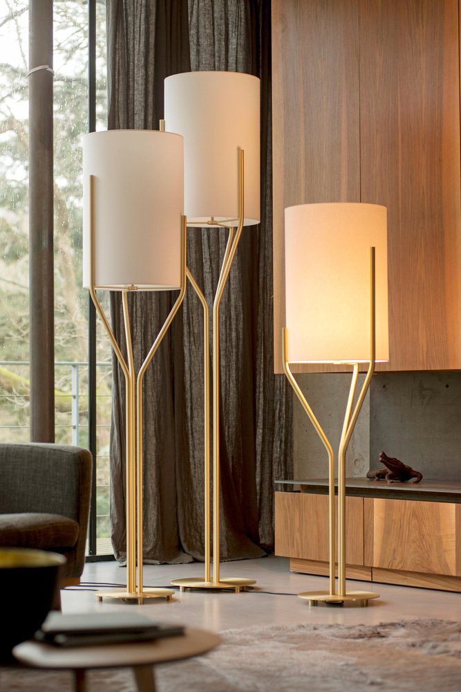 Arborescence S Satin Brass Floor Lamp by Hervé Langlais