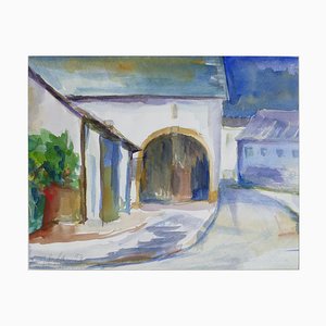 Arc and Houses - Original Watercolor by Armin Guther - 1993 1993-ZCI-762206