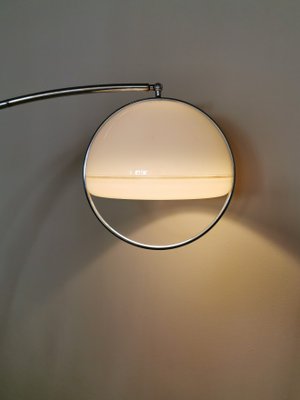 Arc Floor Lamp in Chromed Metal, Acrylic Glass and White Marble by Goffredo Reggiani, Italy, 1960s-ZST-941146