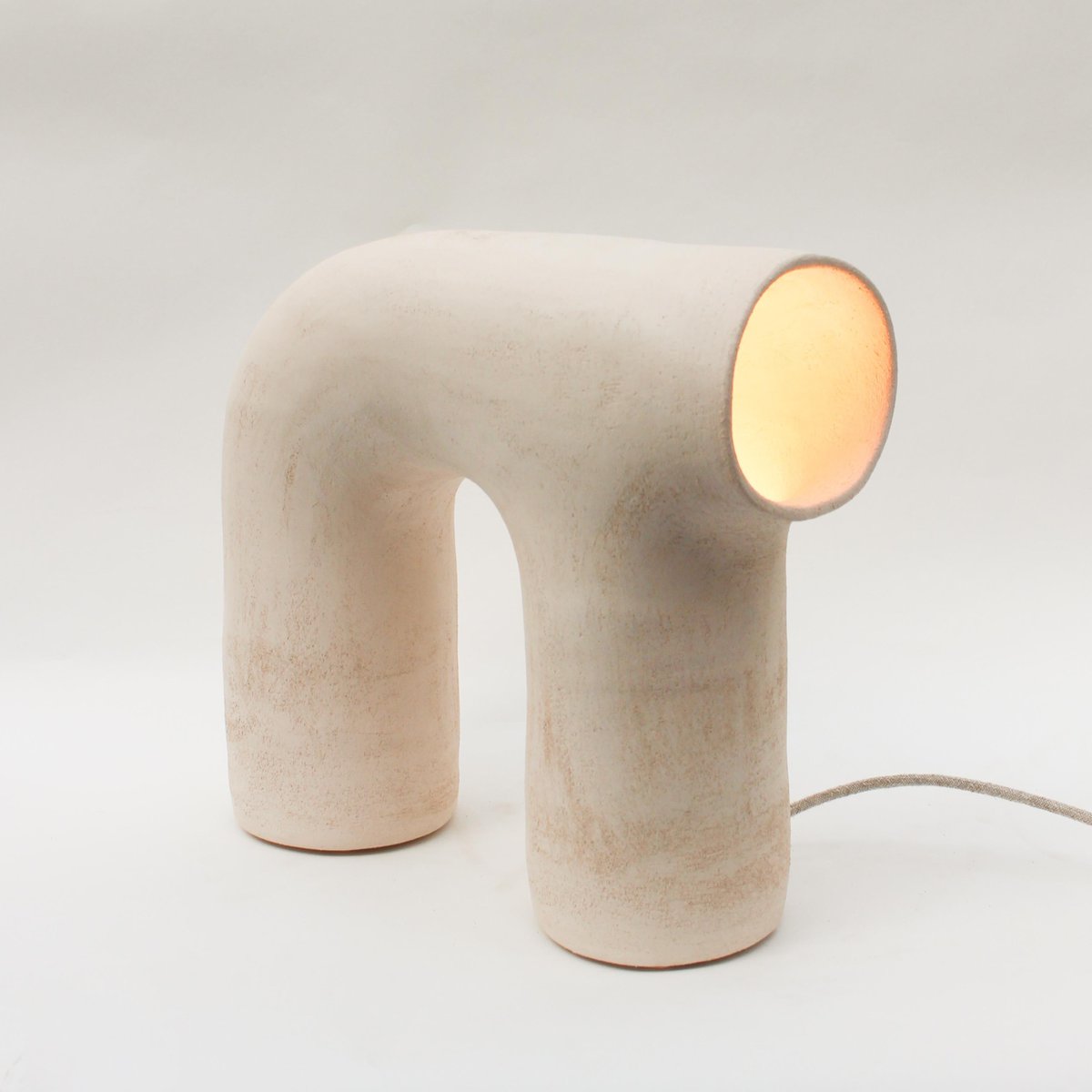 Arche #4 White Stoneware Lamp by Elisa Uberti