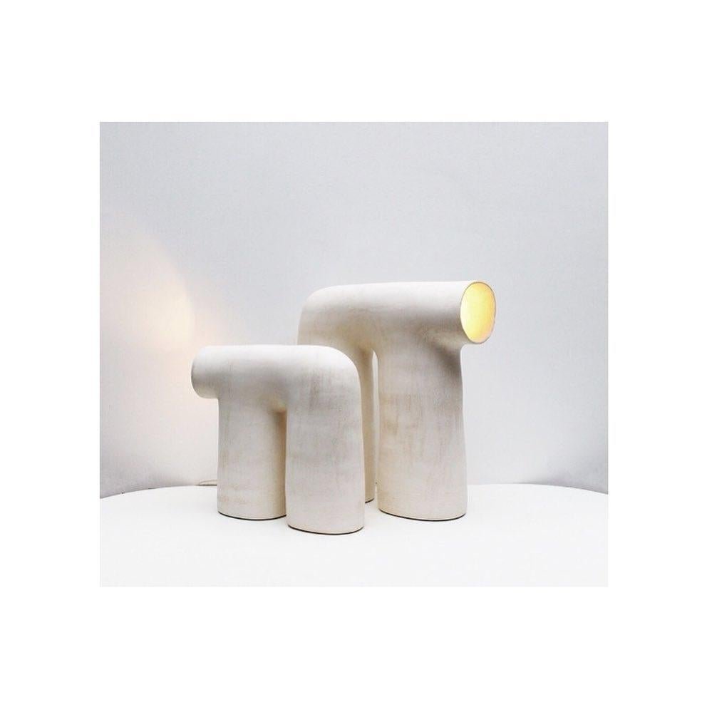 Arche #4 White Stoneware Lamp by Elisa Uberti