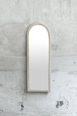 Arched Wall Mirror in Ivory-Lacquered Bamboo, 1970-MNF-2015970