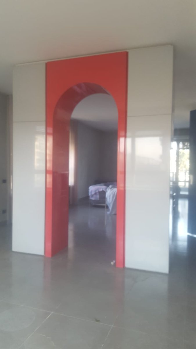 Arched Wardrobes in Red and White Lacquer by Ambrogio Tresoldi and Alberto Salvati, 1970s