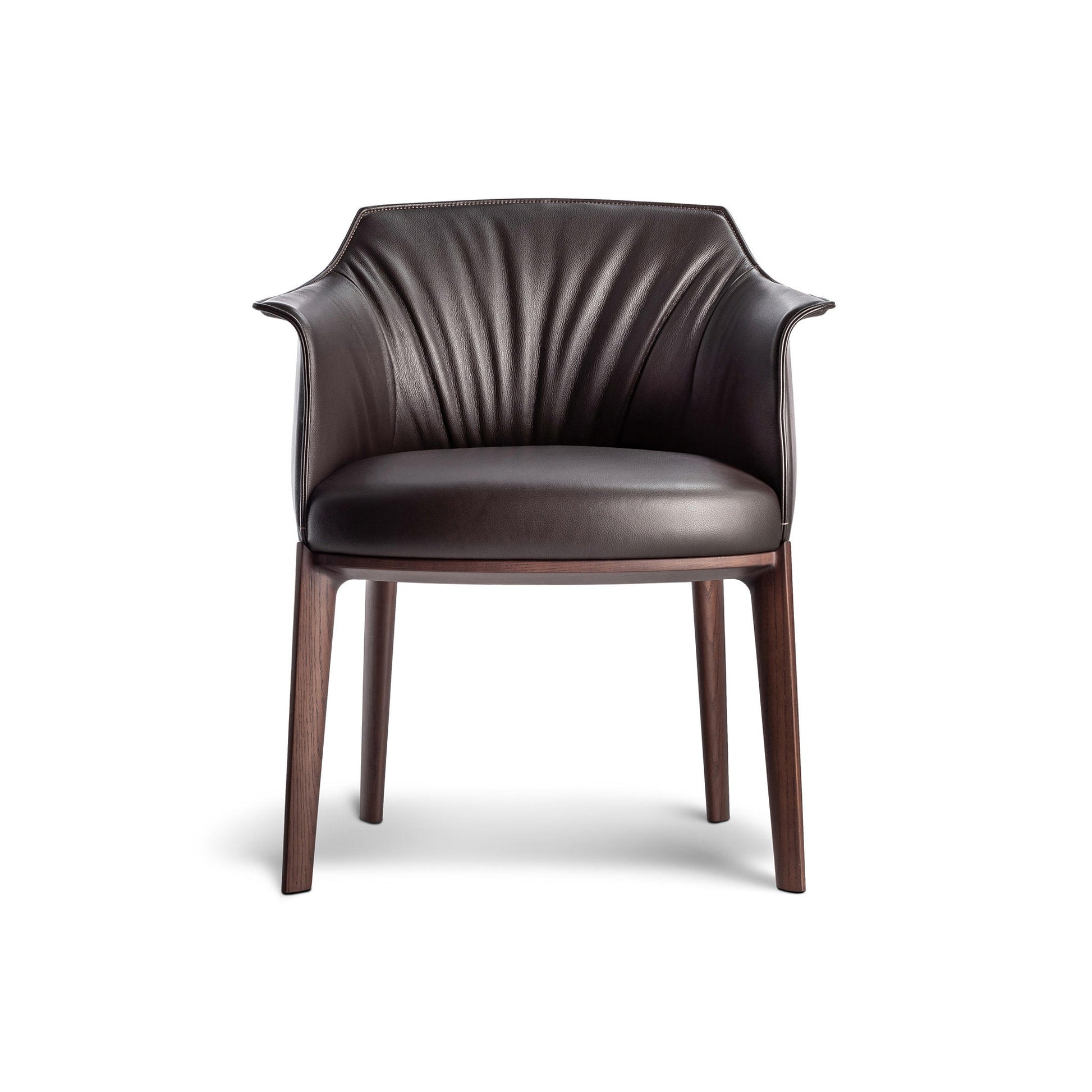 Archibald - Upholstered Leather Dining Chair With Armrests by Poltrona Frau