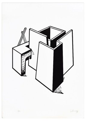 Architectural Construction - Original Lithograph by Ivo Pannaggi - 1975 ca. 1975 ca.-ZCI-757405