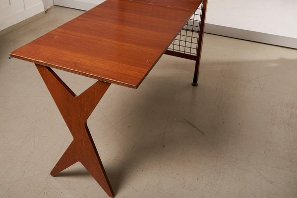 Architectural Desk with Bookshelf, Italy, 1960s-SFD-1056792