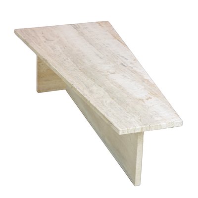 Architectural Trapezoid Travertine Coffee Table, 1970s-YI-1131610