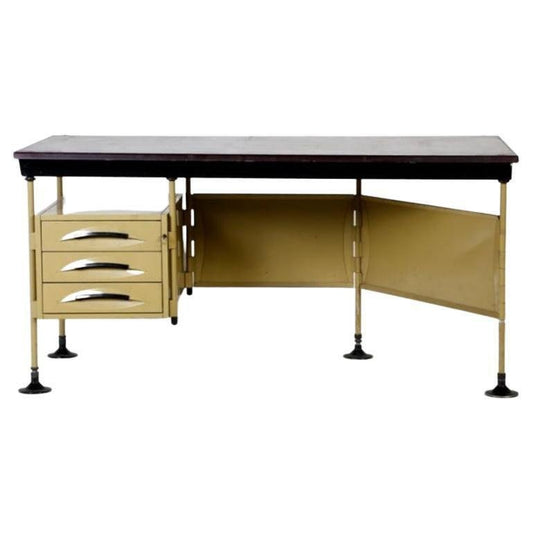 Arco Office Desk with Drawers in Metal by BBPR for Olivetti, 1962