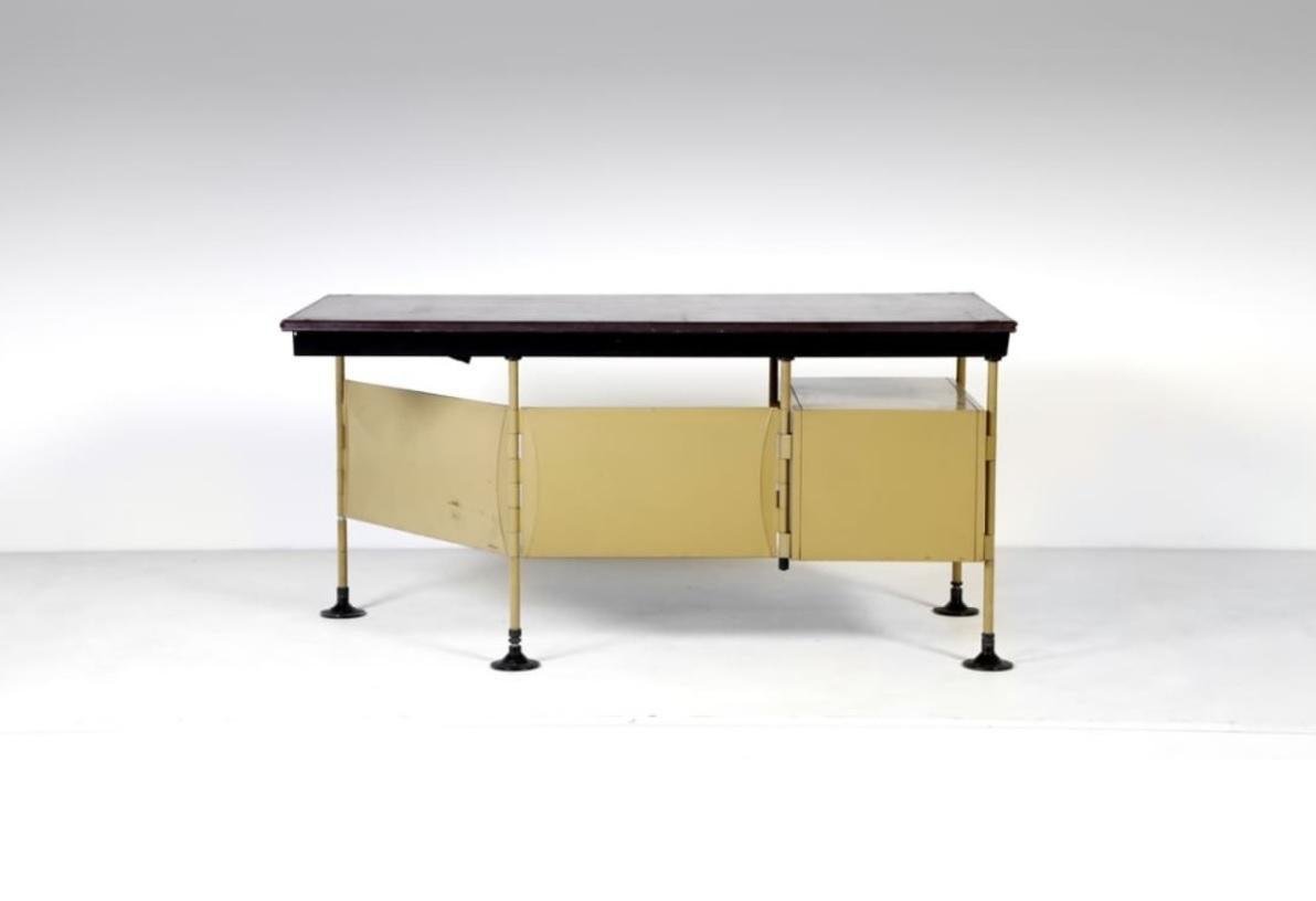 Arco Office Desk with Drawers in Metal by BBPR for Olivetti, 1962