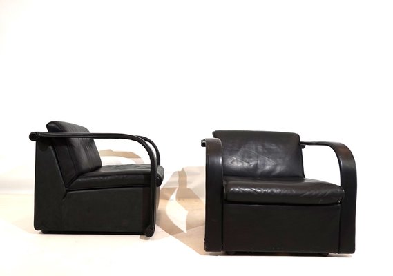 Arcona Armchairs in Leather by Otto Zapf, 1980s, Set of 2-HUW-1804197