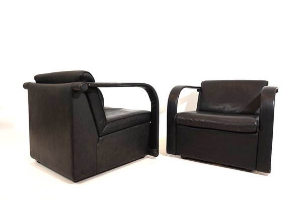 Arcona Armchairs in Leather by Otto Zapf, 1980s, Set of 2-HUW-1804197