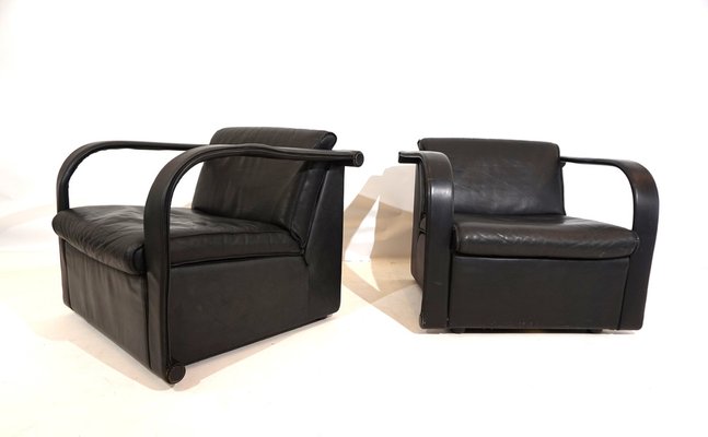 Arcona Armchairs in Leather by Otto Zapf, 1980s, Set of 2-HUW-1804197