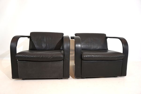 Arcona Armchairs in Leather by Otto Zapf, 1980s, Set of 2-HUW-1804197