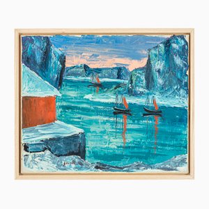 Arctic Sea, Oil on Canvas, Framed-GPP-1095787