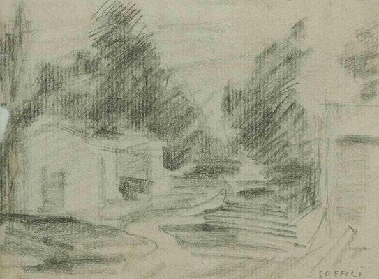 Ardengo Soffici, Landscape, Pencil Drawing, 1932-ZCI-1775694