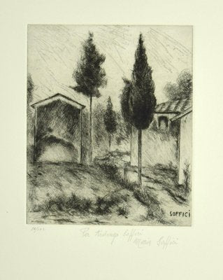 Ardengo Soffici, Poggio a Caiano, Etching and Drypoint, 1964-ZCI-1760504