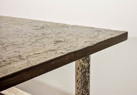 Ardesia Collection Brutalist Square Slate Stone Coffee Table in the style of Pia Manu-IXC-789528