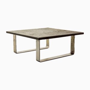 Ardesia Collection Brutalist Square Slate Stone Coffee Table in the style of Pia Manu-IXC-789528