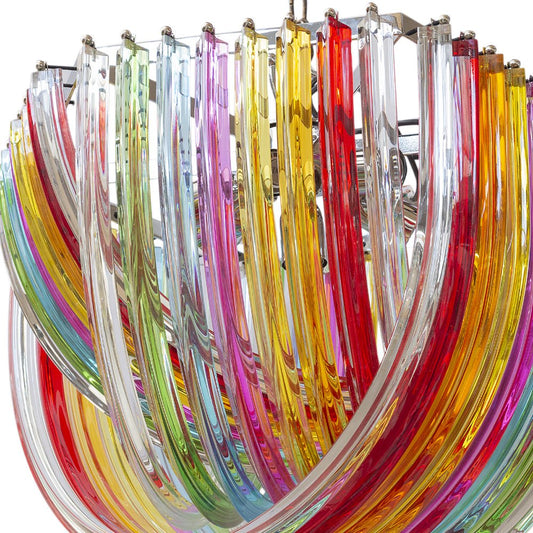 Ares Chandelier with Curved Multicoloured Murano Glass by Bottega Veneziana