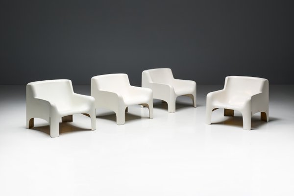 Arflex Solar Lounge Chairs in Fiberglass by Carlo Bartali, Italy, 1960s-GW-2032153