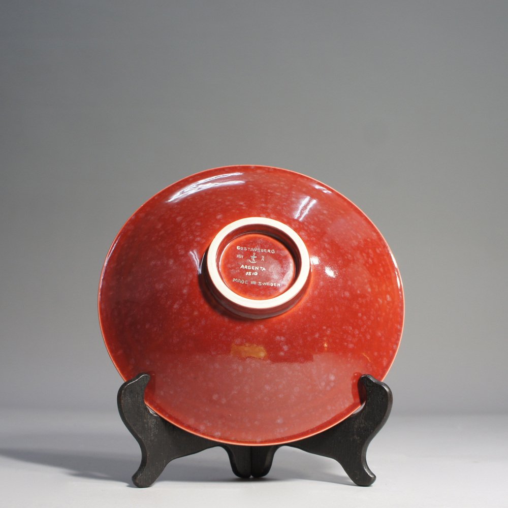 Argenta Dish in Red Colour by Wilhelm Kåge for Gustavsberg, 1930s