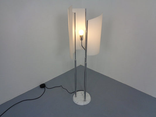 Arianna Floor Lamp in Marble and Handblown Glass by Bruno Gecchelin for Oluce, Italy, 1970s