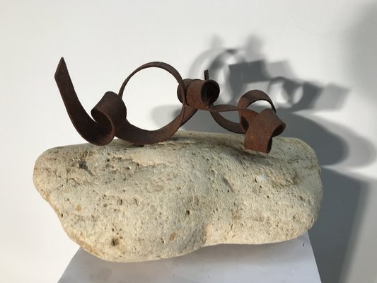 Ariel Elizondo Lizarraga, Conque, 2023, Stone & Corten Steel Sculpture-QNR-1769059