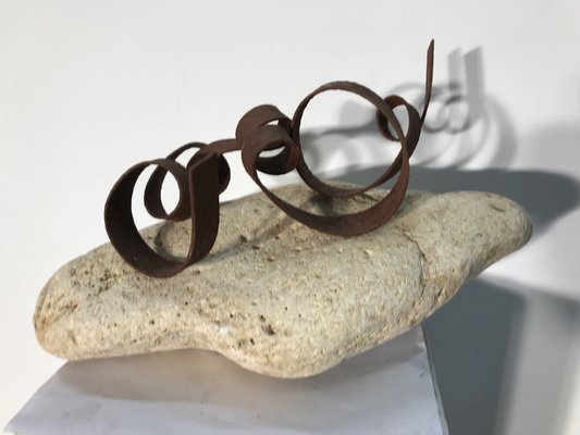 Ariel Elizondo Lizarraga, Conque, 2023, Stone & Corten Steel Sculpture-QNR-1769059