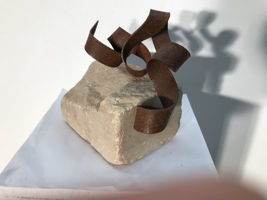 Ariel Elizondo Lizarraga, Le precipice, 2023, Steel & Stone Sculpture-QNR-1769601