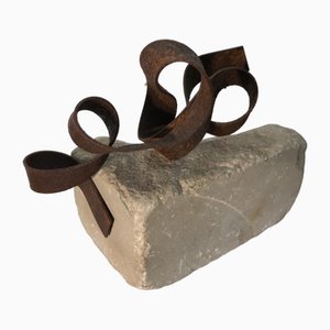 Ariel Elizondo Lizarraga, Le precipice, 2023, Steel & Stone Sculpture-QNR-1769601