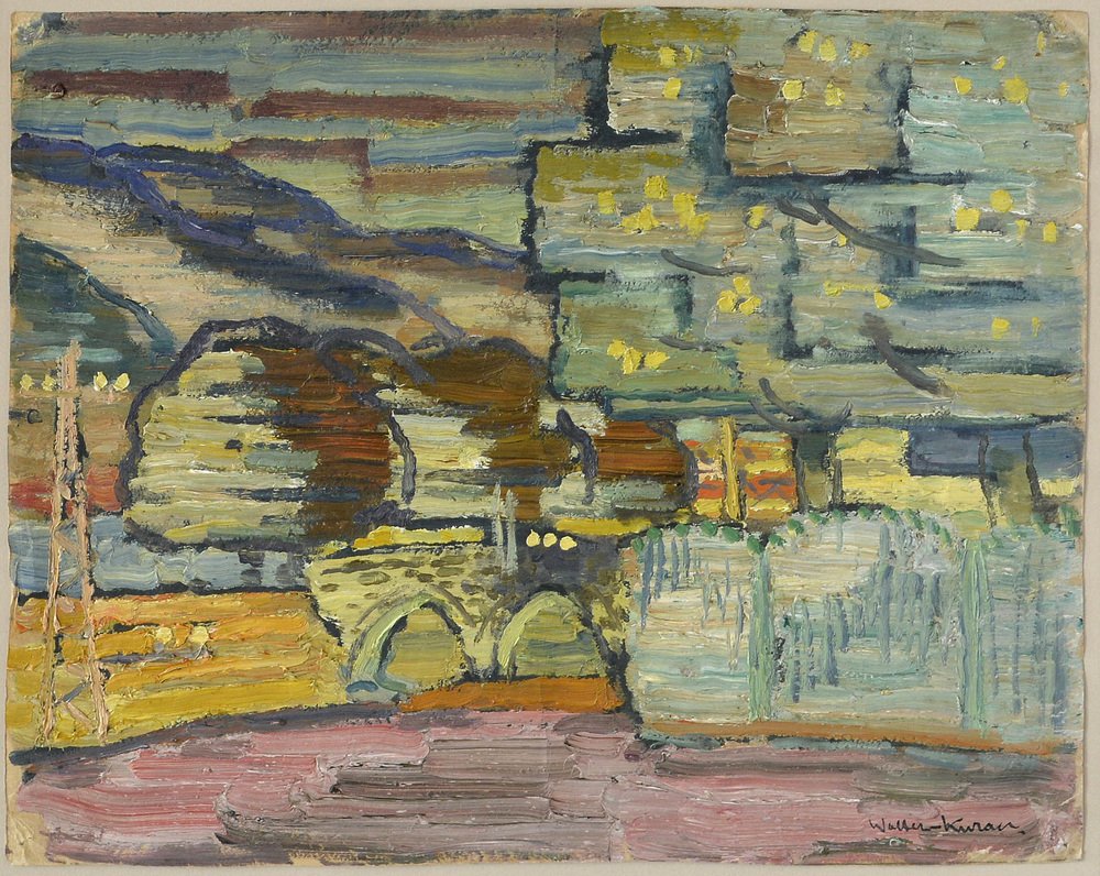 Arlberg Bridge, 1930, Оil on Cardboard