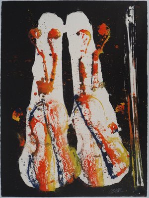 Arman, Chicago Riffle, Traces of Violins, Oil on Paper-KHH-2039279