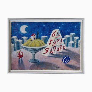 Armando Orfeo - Card Game - Original Oil Painting - 1999-ZCI-830708