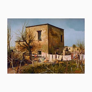 Armando Romano, Countryside Landscape, Oil on Canvas, Framed-VHF-1758357