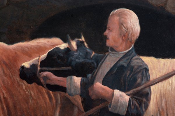 Armando Romano, In the Stable, 20th Century, Oil on Canvas-VHF-1758353