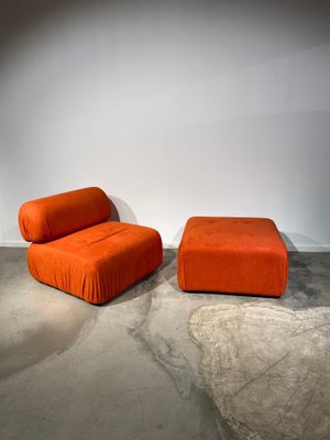 Armchair and Footstool, 1970s, Set of 2-PQP-1398010