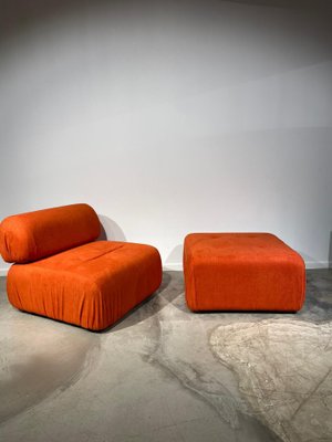 Armchair and Footstool, 1970s, Set of 2-PQP-1398010