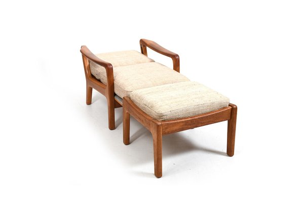 Armchair and Ottoman by Jens-Juul Christensen for Jk Denmark, 1960s, Set of 2-RA-2036209