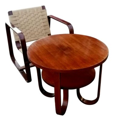 Armchair & Coffee Table Set by Giuseppe Pagano & Gino Maggioni for Gino Maggioni, 1940s, Set of 2-FIP-840592