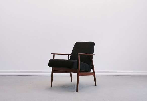 Armchair in Black Boucle from Henryk Lis, 1960s-MTQ-1794893