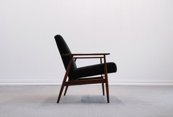 Armchair in Black Boucle from Henryk Lis, 1960s-MTQ-1794893