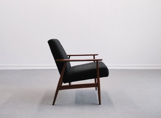 Armchair in Black Boucle from Henryk Lis, 1960s-MTQ-1794893