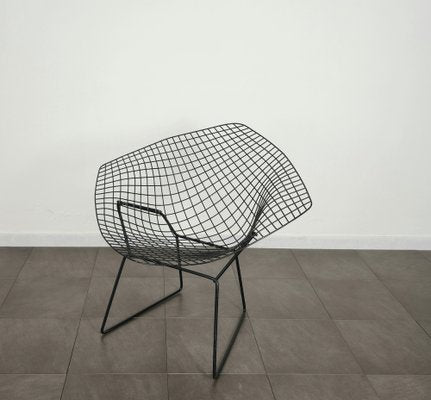 Armchair in Black Enameled Metal attributed to Harry Bertoia for Knoll, United States, 1970s-ZST-1652753