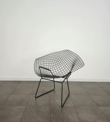 Armchair in Black Enameled Metal attributed to Harry Bertoia for Knoll, United States, 1970s-ZST-1652753