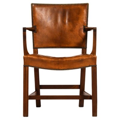 Armchair in Cuban Mahogany and Niger Leather attributed to Kaare Klint, 1930s-SC-2022143