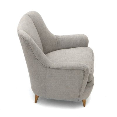 Armchair in Gray Fabric, 1950s-EZ-987923