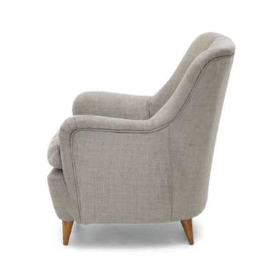 Armchair in Gray Fabric, 1950s-EZ-987923