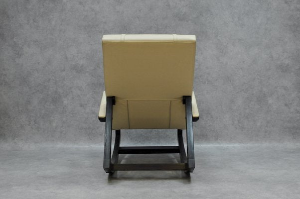 Armchair in Leather and Wood-HDZ-1781219