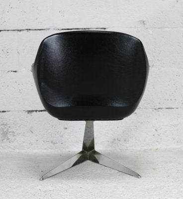 Armchair in Leatherette & Steel Arrow Base, France, 1970s-MAO-1193547